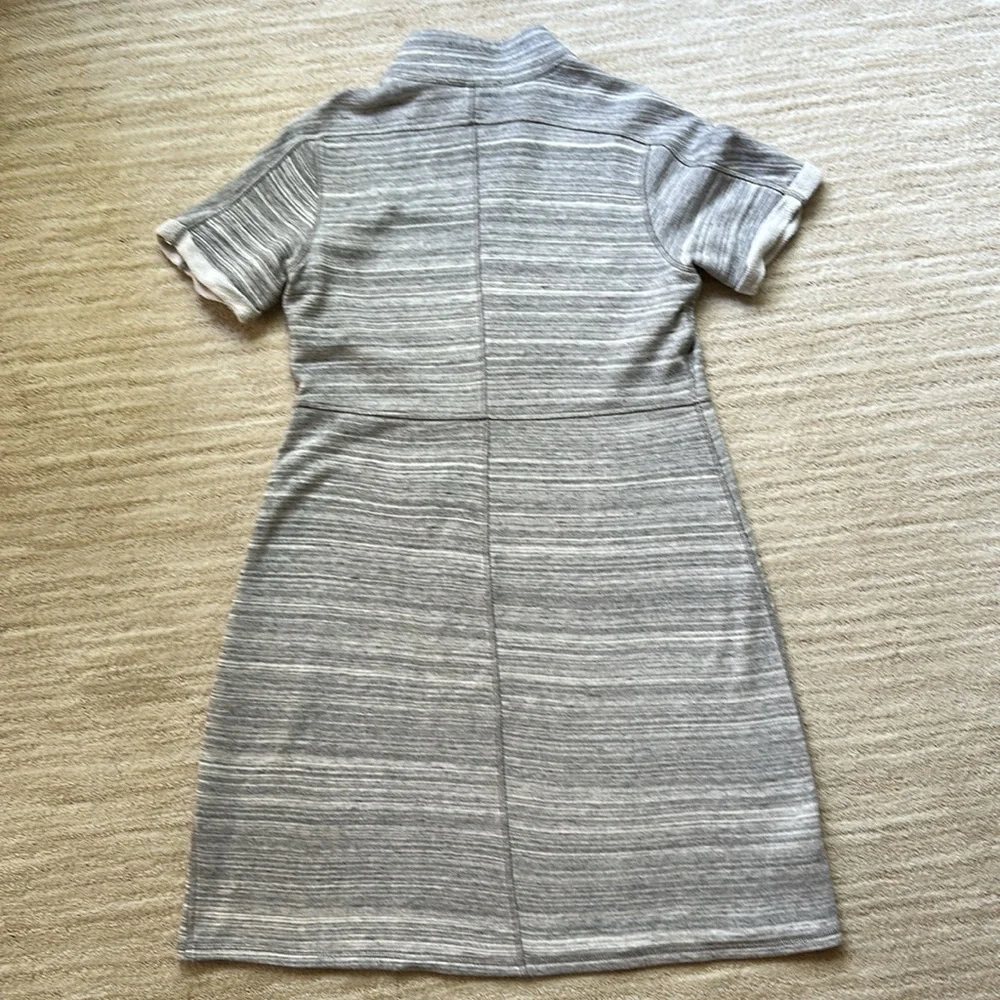 Tommy Bahama Calvert French Terry Gray Short Sleeve Half Zip Dress Medium